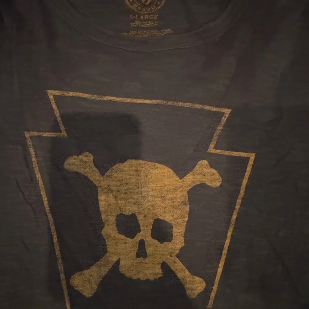 Men's Gray Skull Graphic T-Shirt - Picture 2 of 2